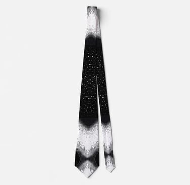 Cosmic Starlight Hourglass Black White Modern Neck Tie
