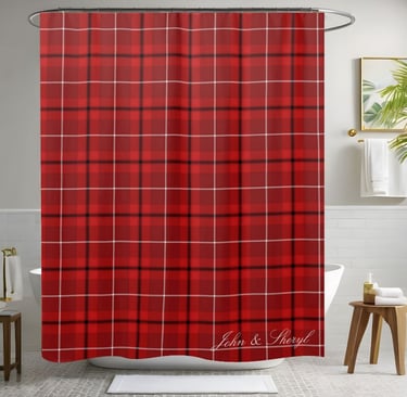 Red and Black Scottish Tartan Plaid Shower Curtain