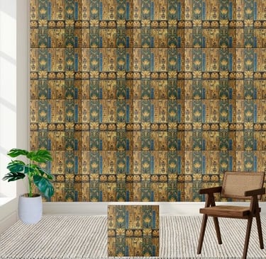 Royal Egyptian Lotus and Scarab Design Tile