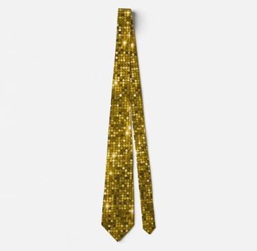 Sparkling Gold Disco Sequin Neck Tie