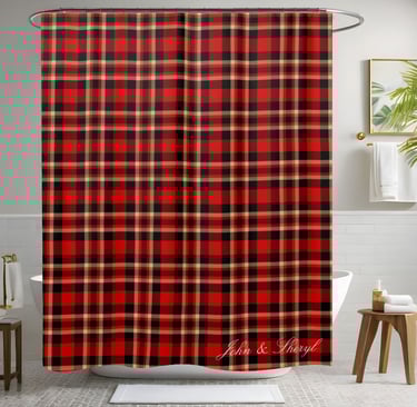 Classic Red and Black Tartan Plaid Shower Curtain