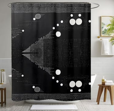 Black and White Abstract Drop Style 2 Shower Curtain
