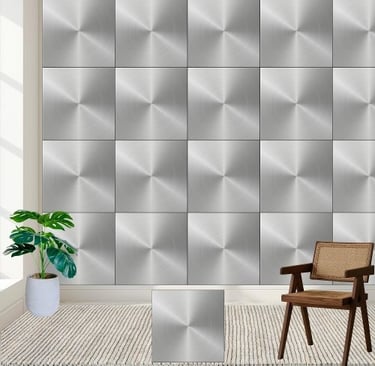 Brushed Stainless Steel Texture Ceramic Tile