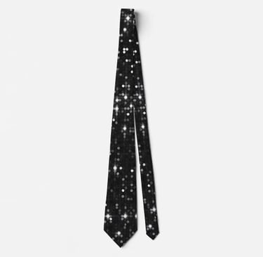 Elegant Glitter Disco Ball Neck Tie