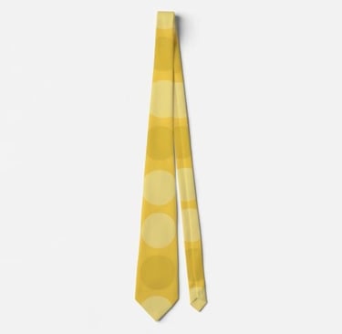 Modern Mid Century Yellow Gold Circles Neck Tie