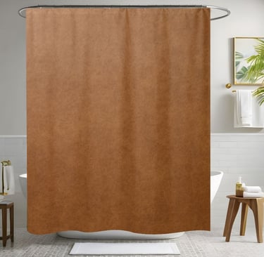 Light Brown Leather Shower Curtain