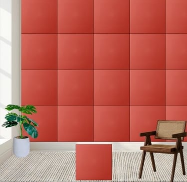 Solid Red-Orange Ceramic Tile