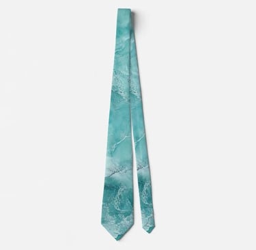 Turquoise Swirl Mens Neck Tie