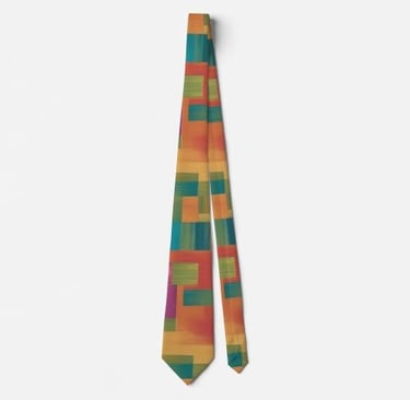 Vibrant Geometric Color Block Neck Tie