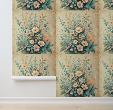 Vintage Blush Floral Peel and Stick Wallpaper