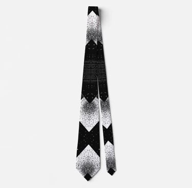 Eye-Catching Monochrome Stipple Abstract Neck Tie