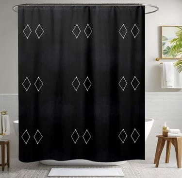 Black and White Minimalist Shower Curtain Style 2