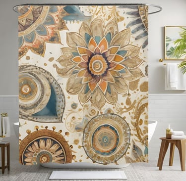 Flower Boho Shower Curtain