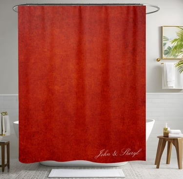 Rustic Red Grunge Texture Shower Curtain