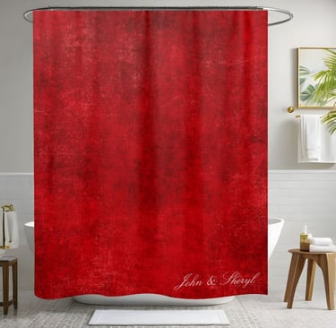 Dramatic Crimson Grunge Shower Curtain