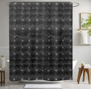 Silver and Black Shower Curtain