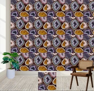 Colorful Crystal Geode Tile Pattern