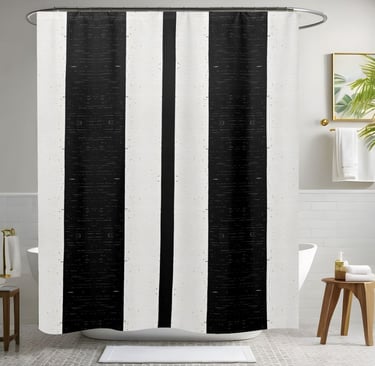 Black and White Checkered Shower Curtain Style 2