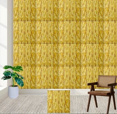 Geometric Gold Pattern Ceramic Tile