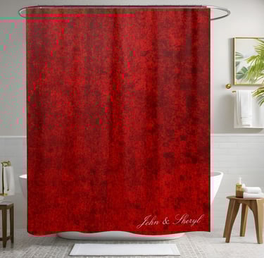 Luxurious Red Velvet Grunge Texture Shower Curtain