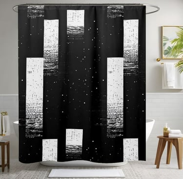 Black and White Checkered Shower Curtain Style 3