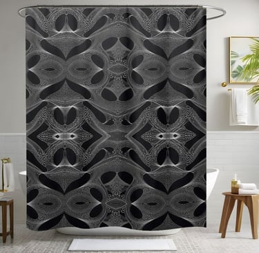 Modern Black Shower Curtain Style 2