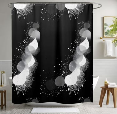 Luxury Black and White Shower Curtain Style 1
