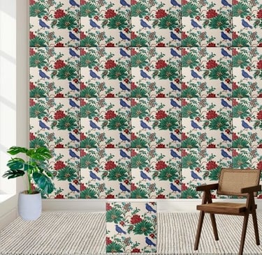 Asian Botanical Ceramic Tile