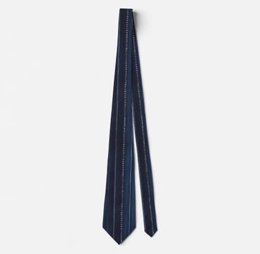 Cool Blue Jean Stripe Neck Tie