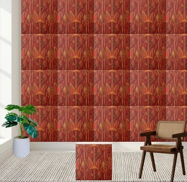 Mid-Century Modern African Textile Pattern Tile