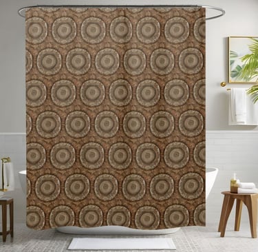 Brown Boho Shower Curtain