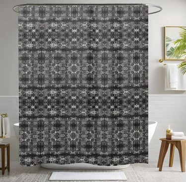 Grey Black Shower Curtain