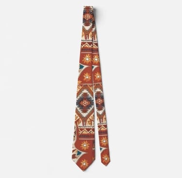 Rustic Bohemian Arrow & Floral Neck Tie