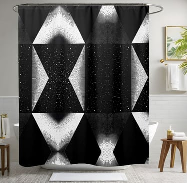 Luxury Black and White Shower Curtain Style 2