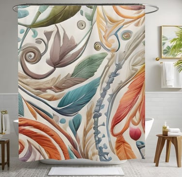 Colorful Boho Flower Theme Shower Curtain Style 2