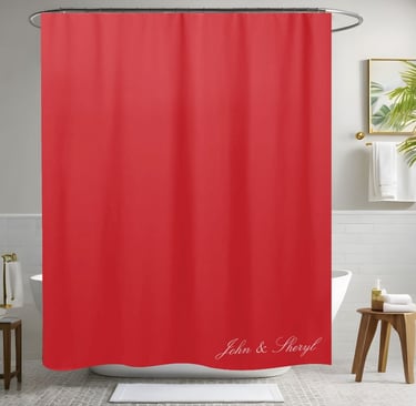 Personalized Solid Red Shower Curtain
