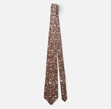 Dazzling Rose Gold Glitter Ombre Sparkle Neck Tie