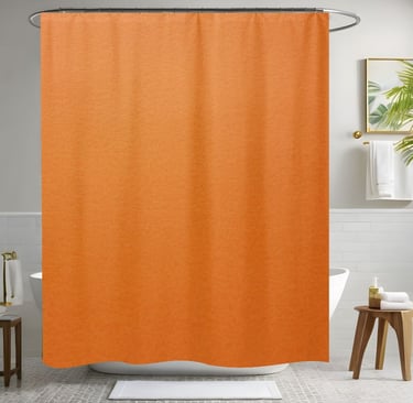 Orange Leather Shower Curtain
