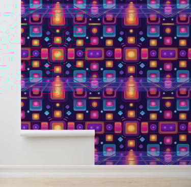 Retro 80s Disco Fever | Peel and Stick Wall Mural Wallpaper