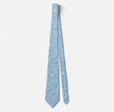 Sparkling Sky Blue Glitter Neck Tie