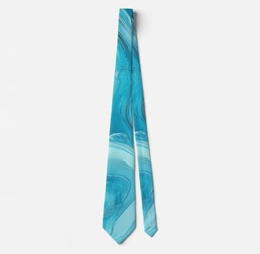 Turquoise Agate Swirls Neck Tie