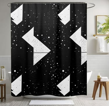 Black and White Abstract Shower Curtain Style 1