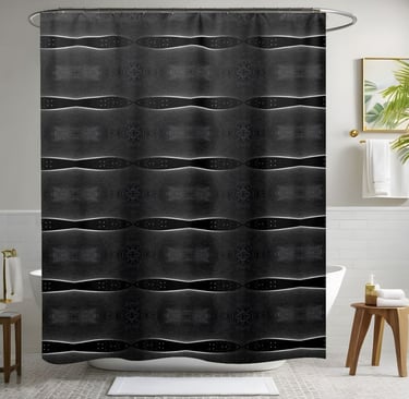 Vintage Classy Black and White Shower Curtain