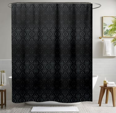 Dark Black Shower Curtain