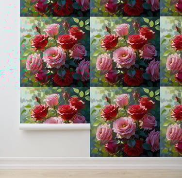 Lush Rose Garden Peel and Stick Floral Wallpaper