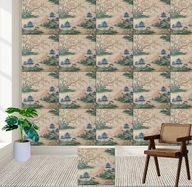 Luxury Asian Decor Chinoiserie Tile