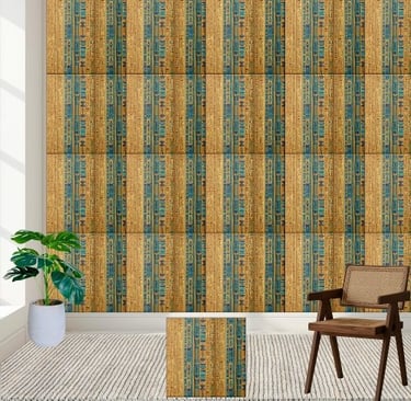 Stylish Gold and Blue Egyptian Motif Tile