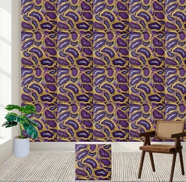 Purple and Gold Geode Tile Pattern