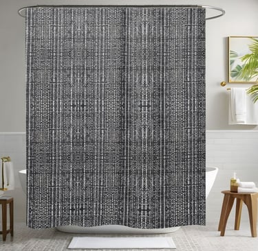 Black and Grey Shower Curtain Style 2