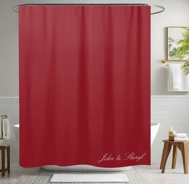 Solid Maroon Red Color Shower Curtain